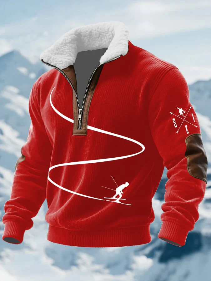 MAISON CLÉMENT PARIS™ | PULL HOMME COL ZIPPÉ SKI DOUBLÉ SHERPA – Image 3