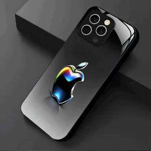 Étui en verre trempé léger et minimaliste avec logo Apple pour iPhone