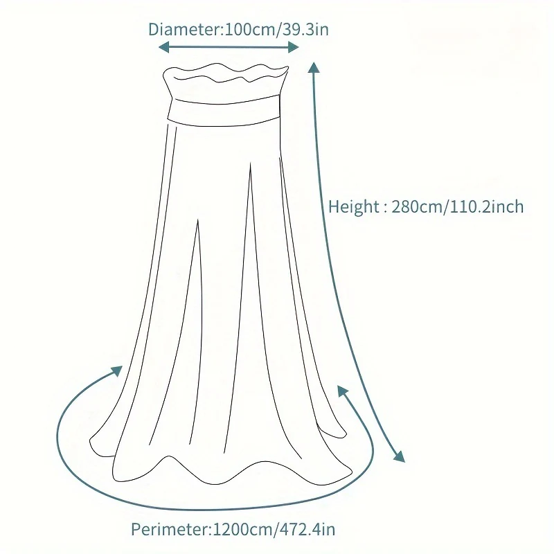 Ciel de lit classique suspendu en forme de dôme, couleur unie – Image 4