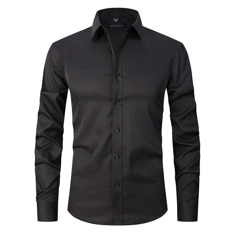 Chemise stretch homme à manches longues, coupe ajustée, sans repassage – Image 8