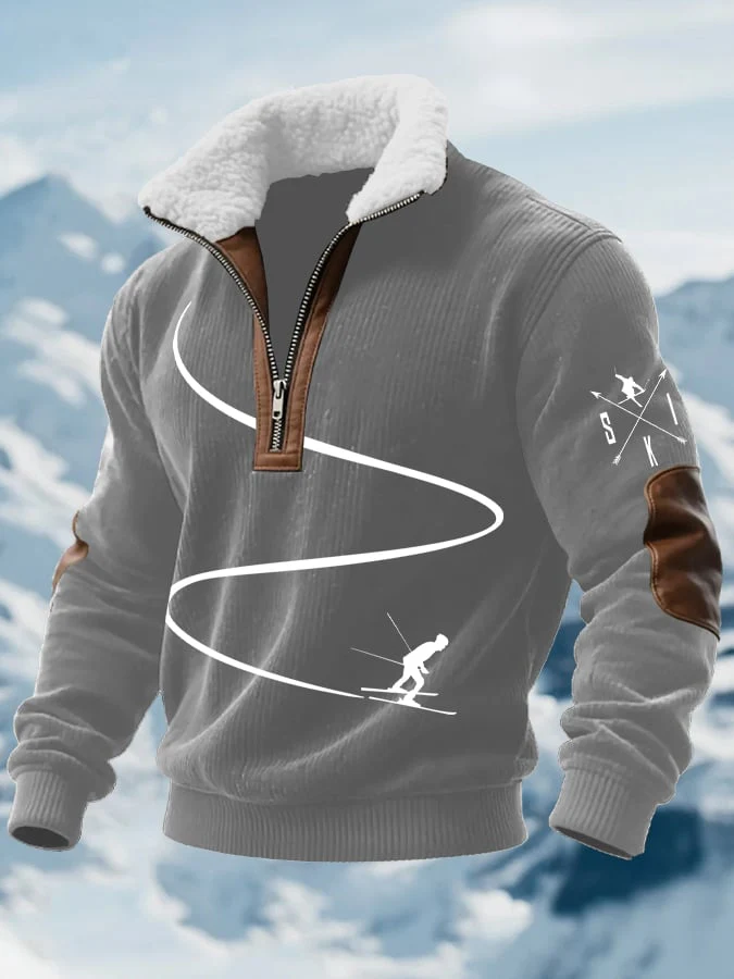 MAISON CLÉMENT PARIS™ | PULL HOMME COL ZIPPÉ SKI DOUBLÉ SHERPA – Image 5