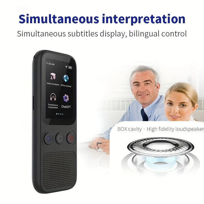 Traducteur vocal bidirectionnel en temps réel, compatible avec 138 langues, précis hors ligne et avec enregistrement, doté d'un écran tactile HD de 5,08 cm, idéal pour les voyages, les affaires et les études. – Image 8