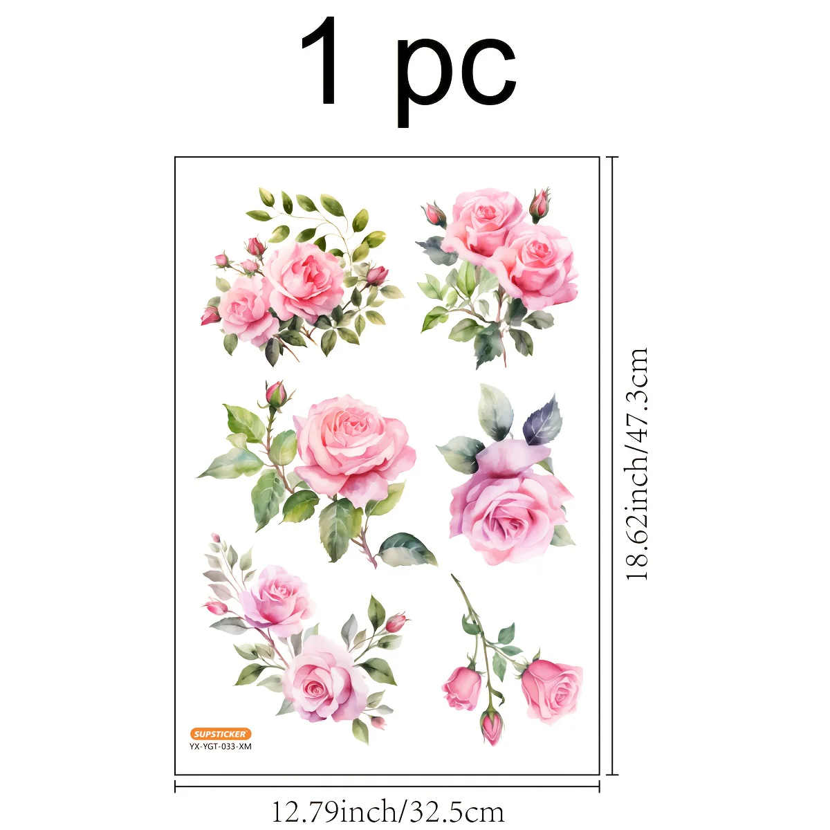 Sticker de baignoire autocollant à motif floral rose – Image 7