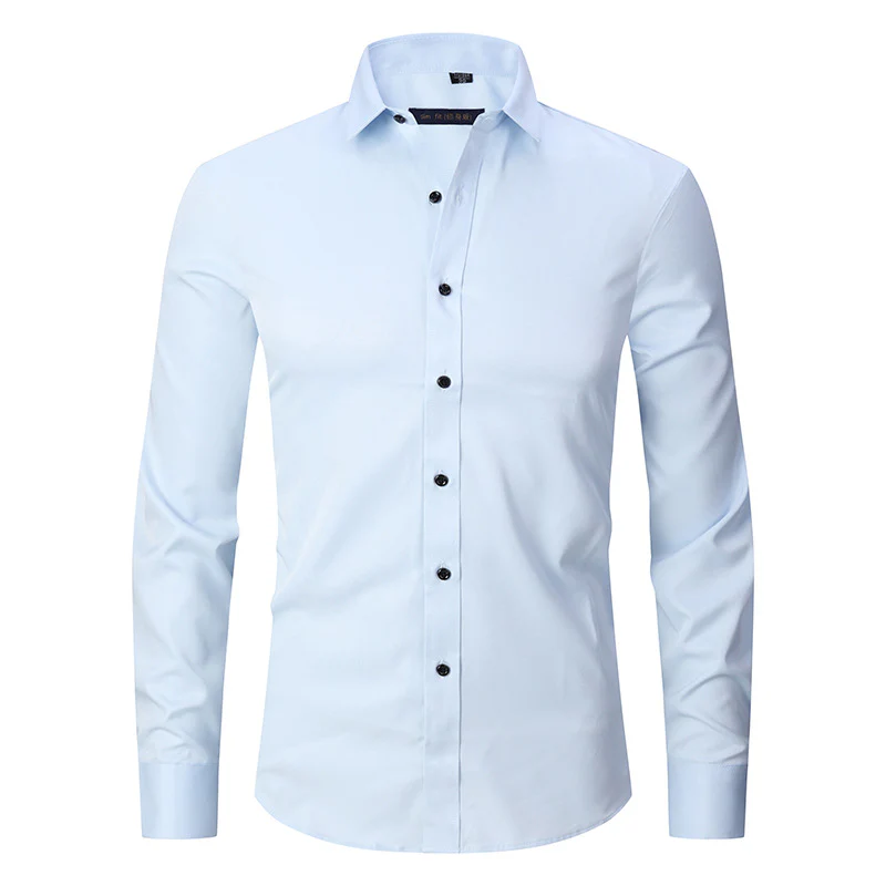 Chemise stretch homme à manches longues, coupe ajustée, sans repassage – Image 5