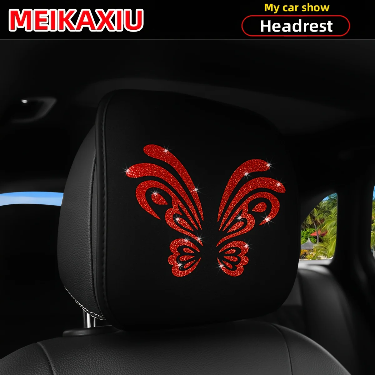 1. Coussin d'appui-tête de voiture confortable et respirant, motif papillon – Image 3