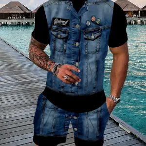 Ensemble deux pièces pour homme : imprimé