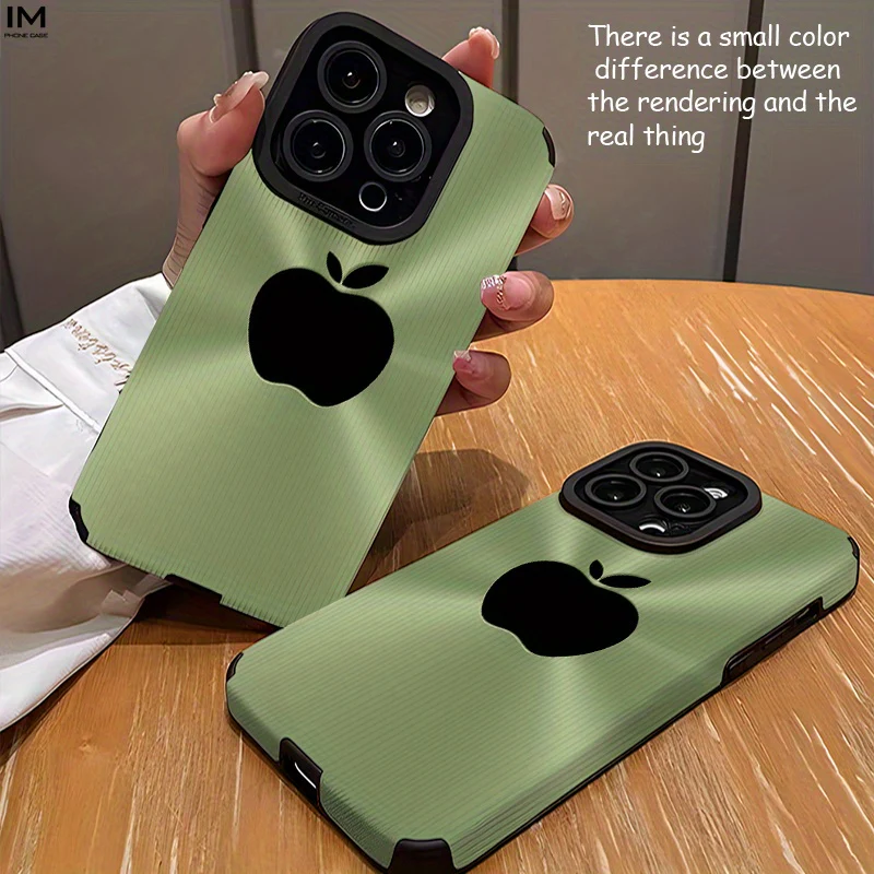 Coque de téléphone avec motif de pommes noires sur fond vert – Image 3