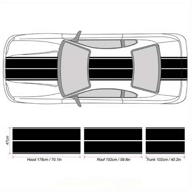 Autocollant universel à 6 bandes pour voiture, lignes parallèles – Image 6