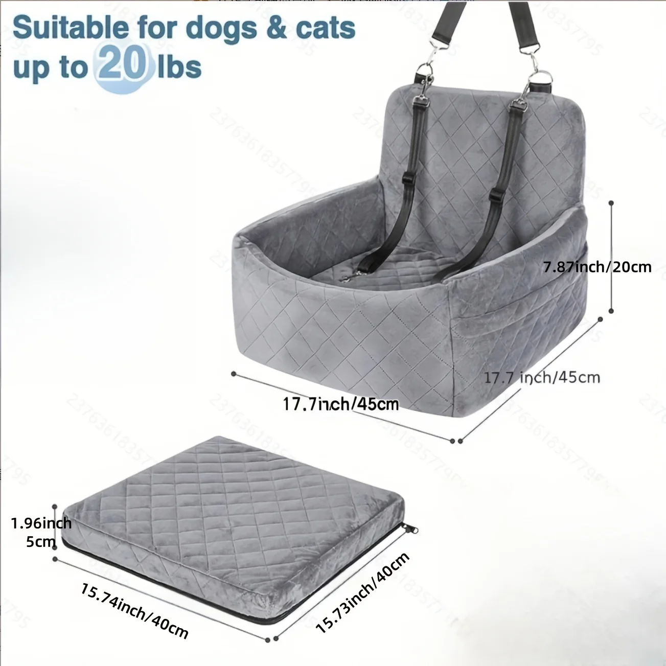 Siège auto portable de luxe pour chien / chat – Image 5