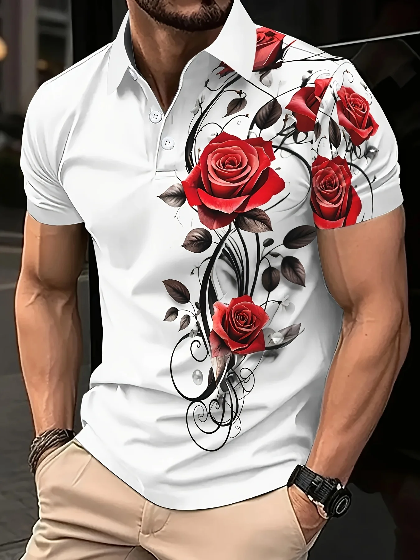 Chemise imprimé floral pour homme