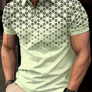 Chemise à manches courtes zippée pour homme