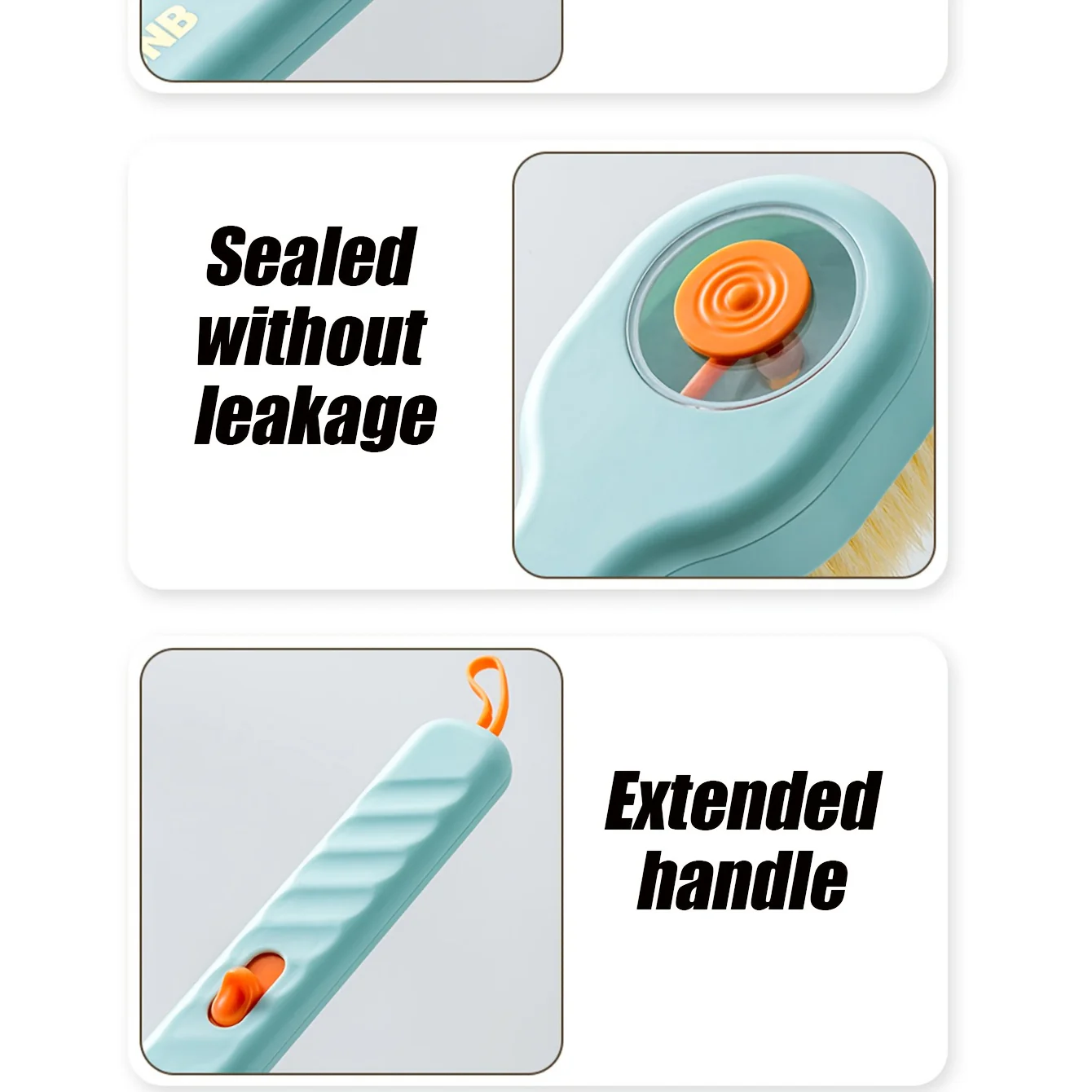 1 brosse de bain avec un long manche en nylon pour frotter le dos et une boule de bain exfoliante – Image 9