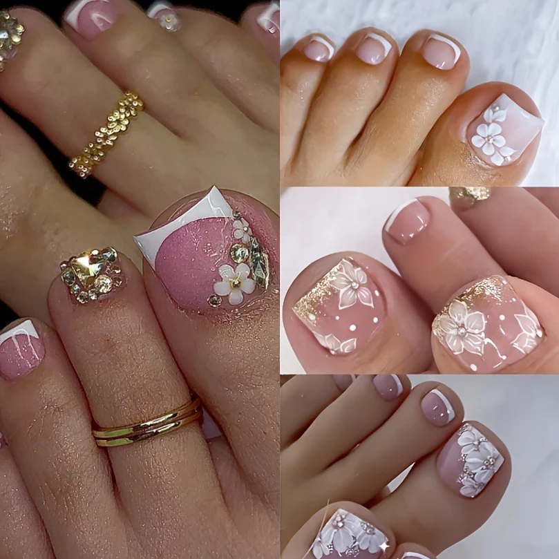 Lot de faux ongles carrés courts mats et clairs – Image 5