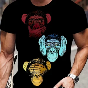 T-shirt homme fantaisie à imprimé 3D