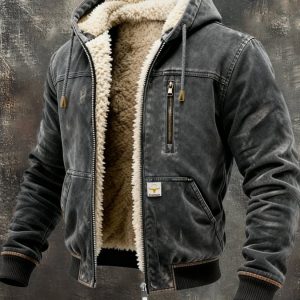 MAISON CLÉMENT PARIS™ | VESTE HOMME À CAPUCHE DOUBLÉE SHERPA