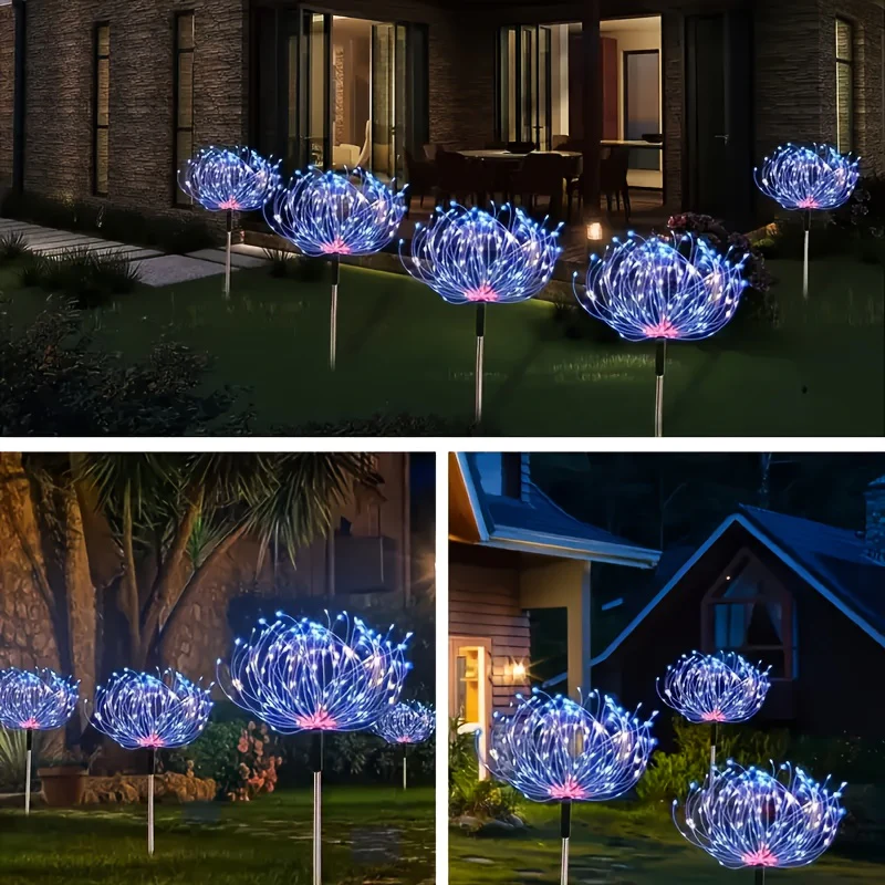 Lot de 4 lampes solaires d'extérieur pour jardin (240 LED), version améliorée – Image 9