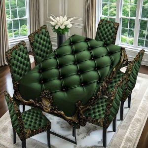 7 pièces Superbe ensemble de nappe rectangulaire + housse de chaise