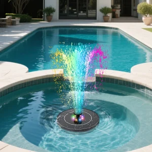 Fontaine solaire à LED, pompe solaire de haute qualité