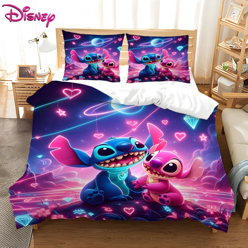 Parure de lit 3 pièces Stitch, motif personnage de dessin animé – Image 4