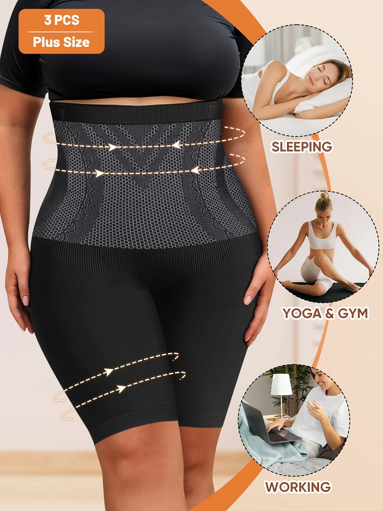 Lot de 3 culottes gainantes grande taille pour femme – Image 4