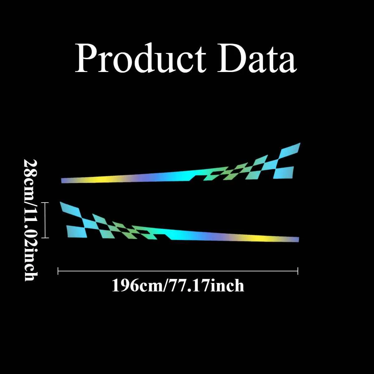 Paire de bandes latérales holographiques de 196,09 cm « Voiture de course » – Image 5