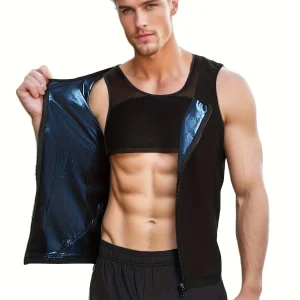 Gilet de sudation pour homme avec fermeture éclair
