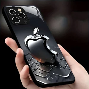 Coque en verre dépoli avec logo Apple