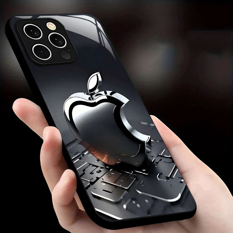 Coque en verre dépoli avec logo Apple – Image 2