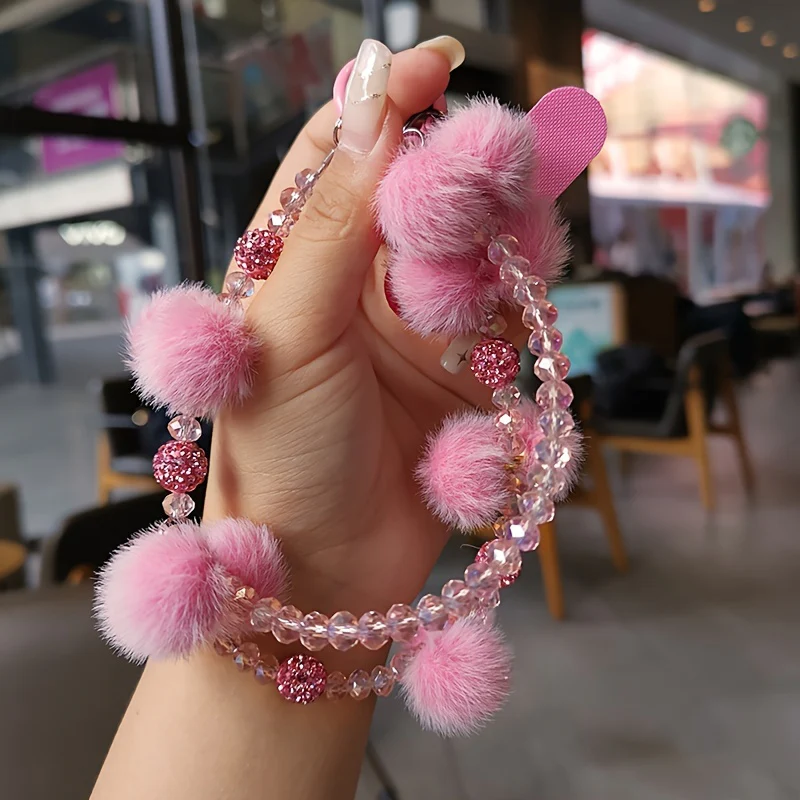 Bracelet en perles de cristal et diamants, cordon pour téléphone portable – Image 7