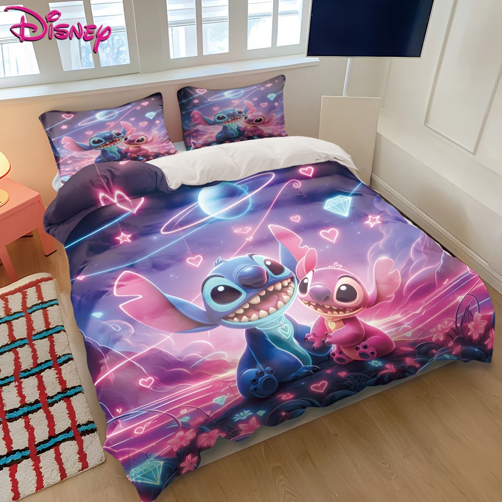 Parure de lit 3 pièces Stitch, motif personnage de dessin animé – Image 8