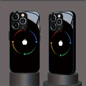 Coque de téléphone luxueuse à motif pomme noir et doré. IPHONE