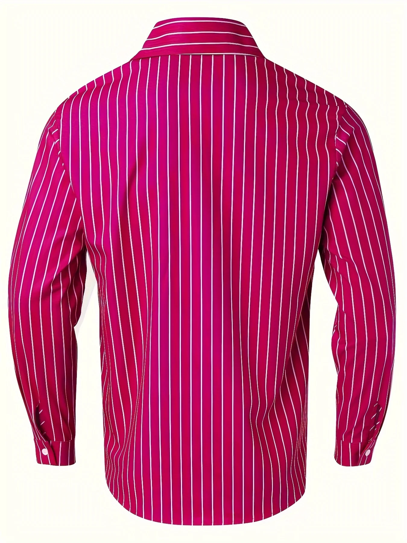 Chemise boutonnée à manches longues et rayures décontractée pour homme – Image 7