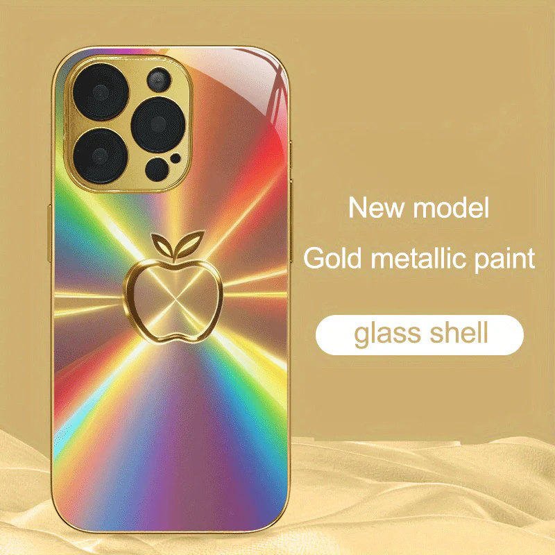 Coque en verre trempé avec motif pomme – Image 4