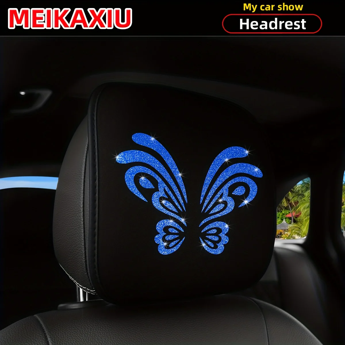 1. Coussin d'appui-tête de voiture confortable et respirant, motif papillon – Image 9