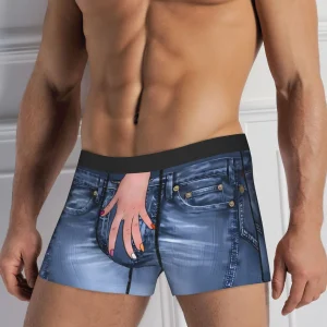 Boxer bleu humoristique BIIHUDU pour homme