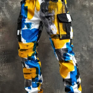 MAISON CLÉMENT PARIS™ | PANTALON CARGO MOTIF GÉOMÉTRIQUE HOMME TACTIQUE