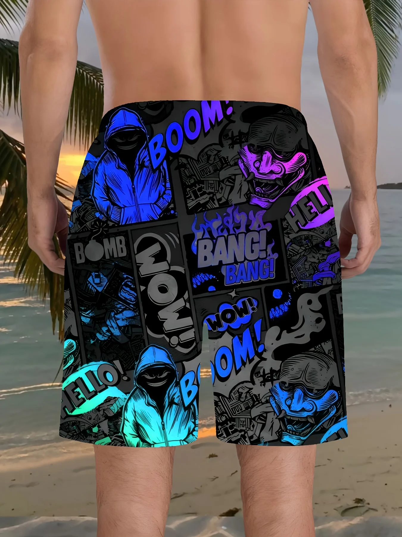 Short de plage imprimé pour homme, style hip-hop, imprimé 3D – Image 6