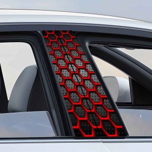 Lot de 2 autocollants en vinyle pour montant B - Motif hexagonal