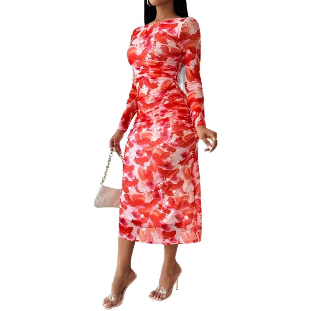 Robe cintrée imprimée pour femme, alliant élégance et style haut de gamme – Image 3