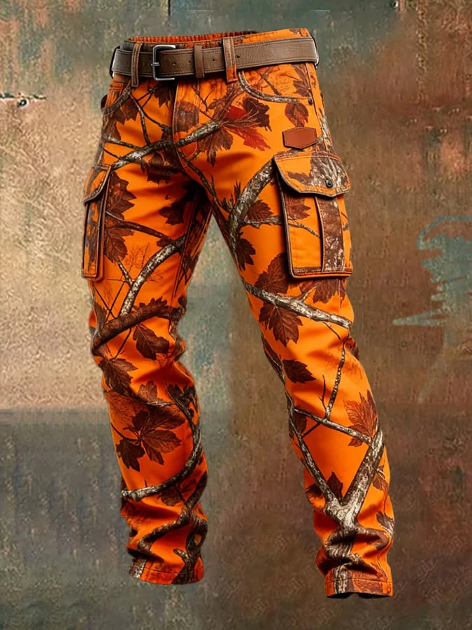 MAISON CLÉMENT PARIS™ | PANTALON CARGO CAMOUFLAGE ORANGE HOMME – Image 3