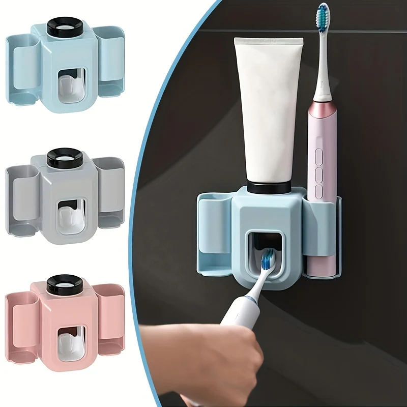 1 porte-brosse à dents avec distributeur automatique de dentifrice – Image 2