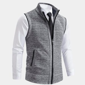 Gilet en Maille Élégant à Zip Complet