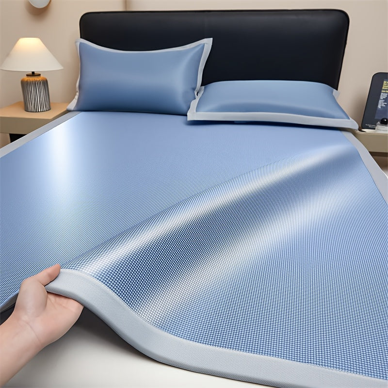 Tapis rafraîchissant + 2 taie d'oreiller, effet fraîcheur estivale, doux et respirant pour résister à la chaleur intense, idéal pour les chambres, pliable pour un rangement facile. – Image 5