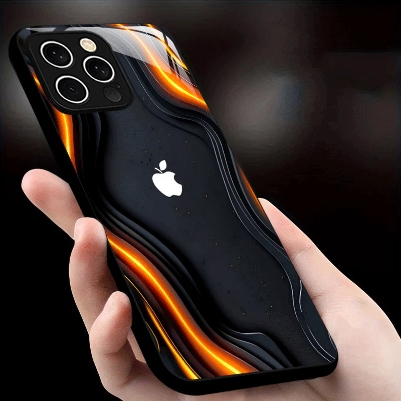 Coque en verre dépoli avec motif logo Apple – Image 4