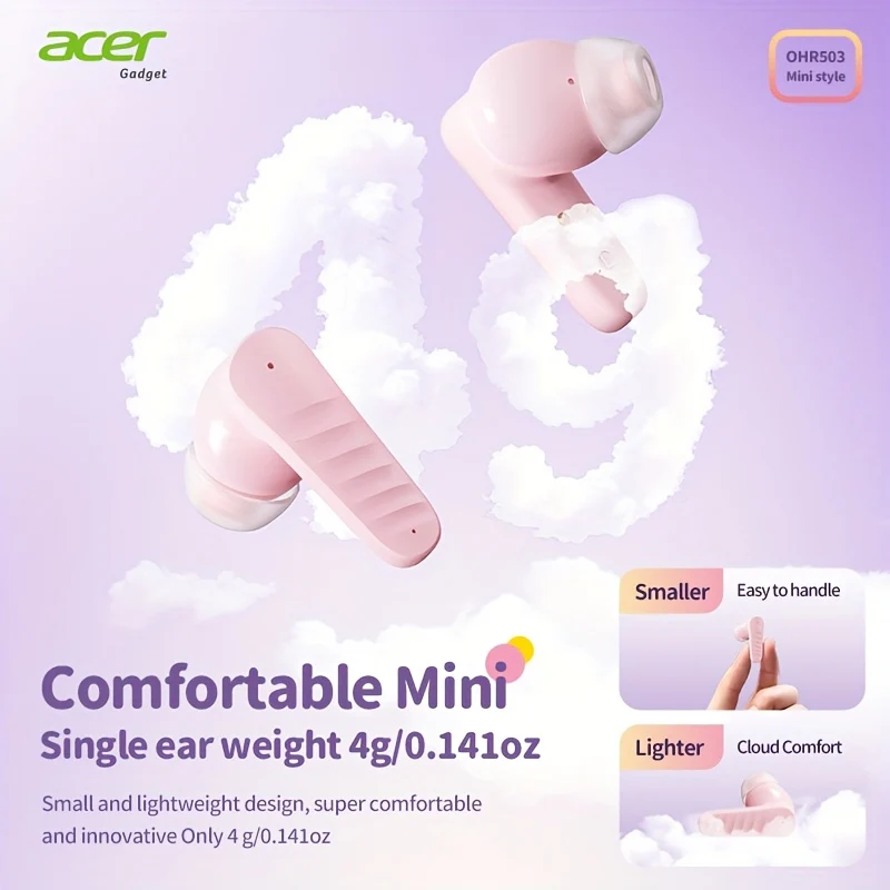 Écouteurs intra-auriculaires sans fil Acer avec chargement USB-C, son stéréo – Image 6