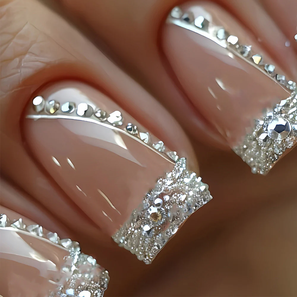 24 faux ongles carrés nude – Image 2