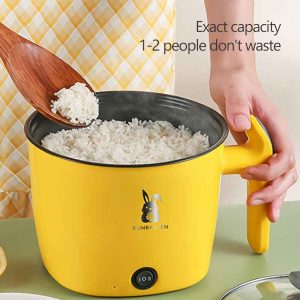 Marmite électrique multifonction en acier inoxydable avec poignée jaune