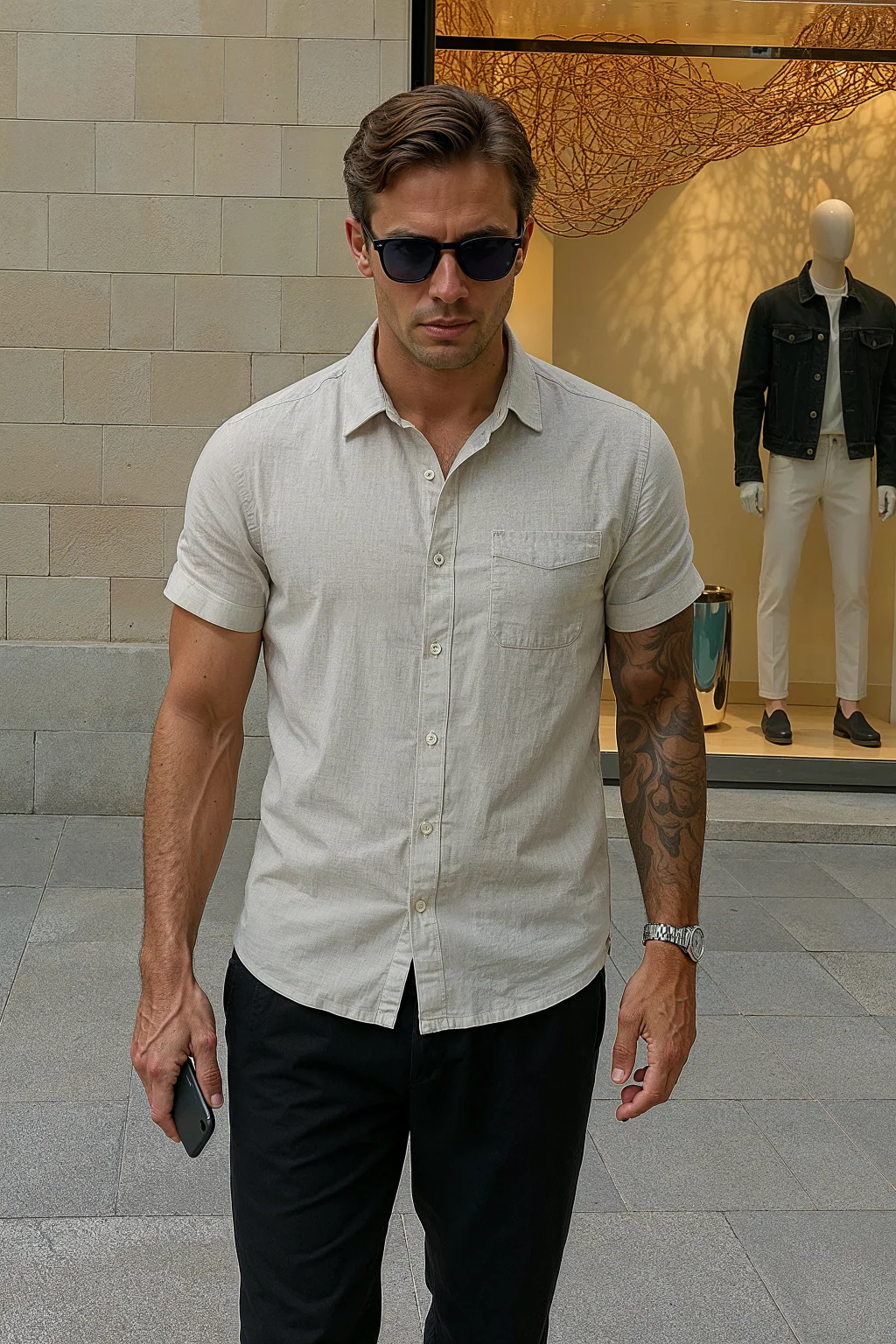 Cannes – Chemise en lin (manches courtes)