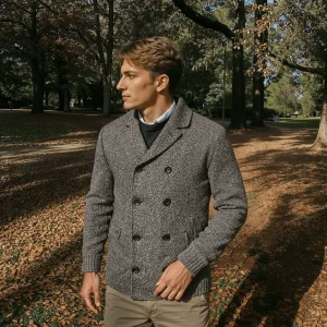 Ramiro - Cardigan en Laine pour Homme Manteau d'Hiver Style Old Money
