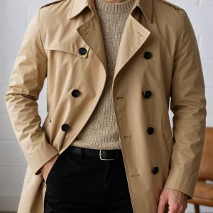 Diego - Manteau trench classique pour homme – Manteau long beige